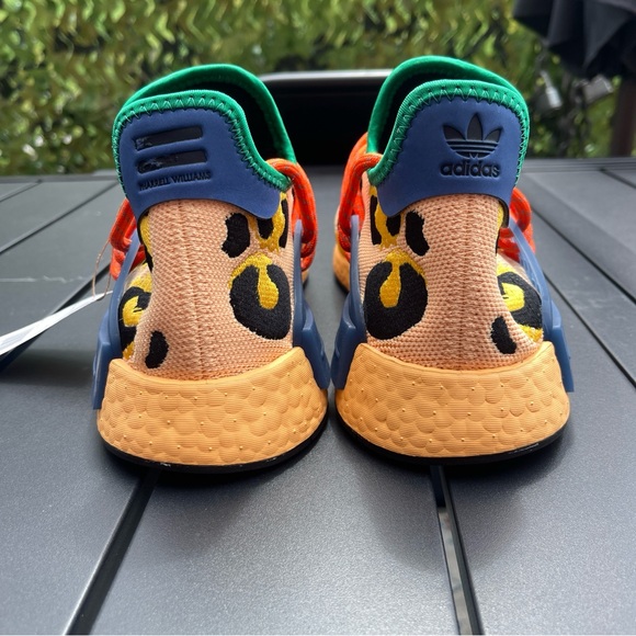 Adidas Men’s NMD Human Race Pharrell Animal Print Leopard Pulse Amber - Picture 4 of 5